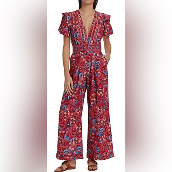 NWT Farm Rio floral jumpsuit Size M - Picture 5 of 5